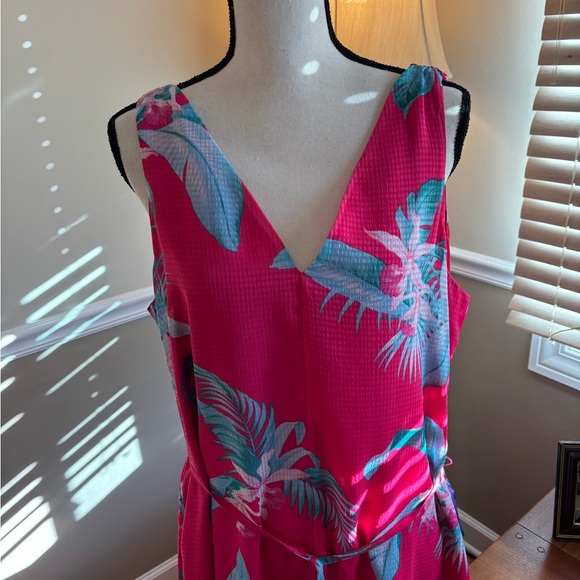 Women’s ~Tommy Bahama ~Hot Pink Tropical Maxi Dress with Teal Accents! 💕 - Picture 3 of 14